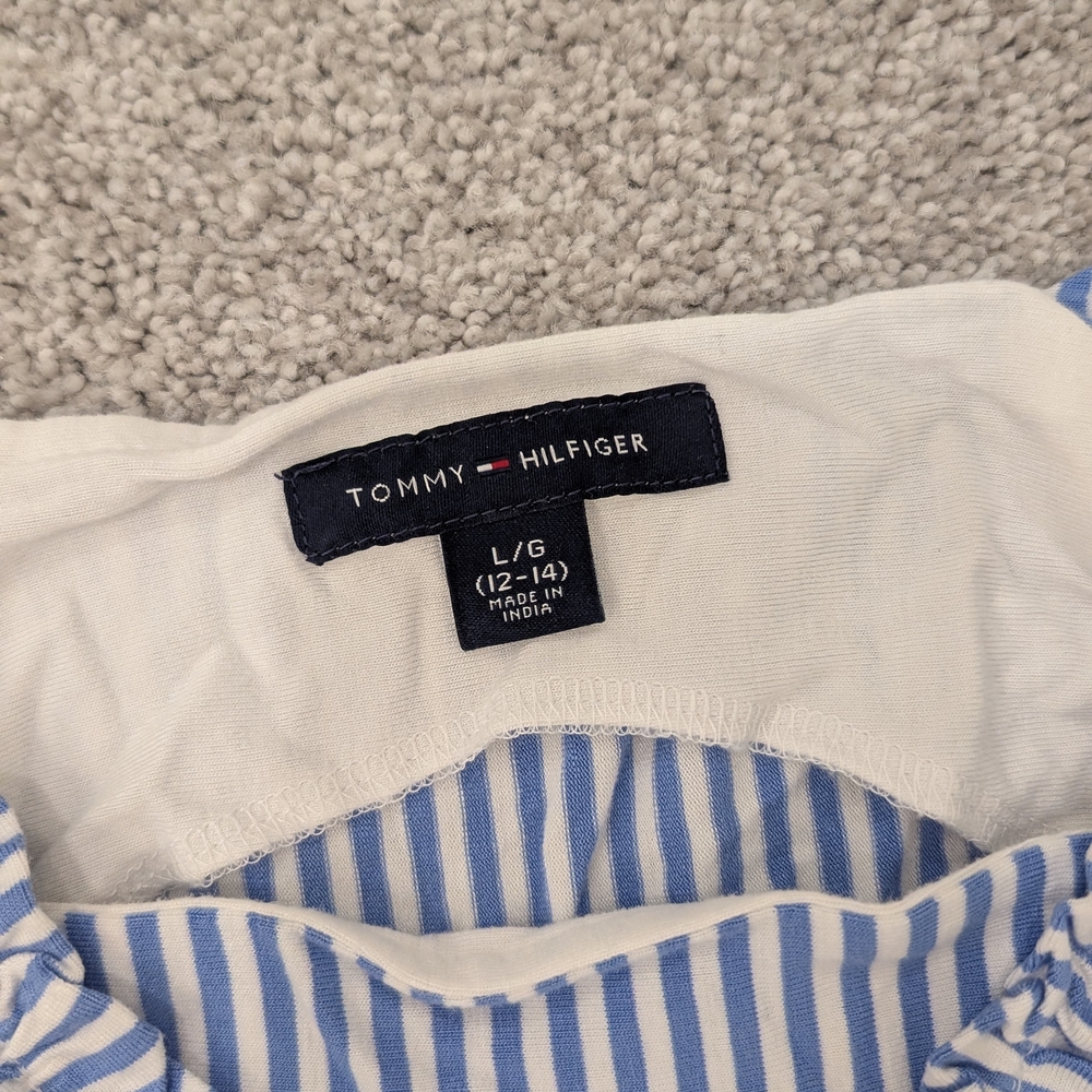 GUC Tommy Hilfiger Blue Striped Girls Dress - Picture 2 of 4